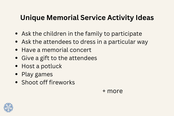 Unique Memorial Service Activity Ideas